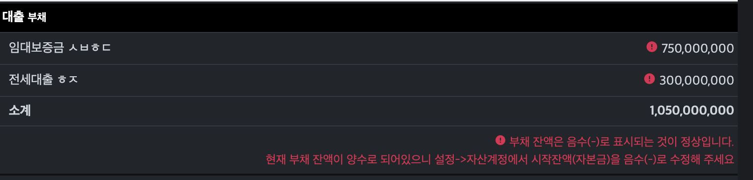 왜 "부채의 잔액 표시가 음수"여야하는지 질문드립니다.